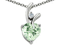 Star K Genuine Heart Shaped 8mm Green Amethyst Pendant Necklace