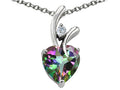 Star KHeart Shaped 8mm Mystic Topaz Pendant Necklace