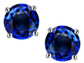 Star K Round 7mm Created Sapphire Earrings Studs