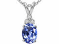 Tommaso Design Genuine Tanzanite Pendant Necklace