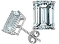 Tommaso Design Emerald Cut 7x5mm Genuine Aquamarine Earrings