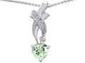 Star K 925 Genuine Heart Green Amethyst Pendant Necklace