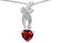 Star K 925 Genuine Heart Garnet Pendant Necklace
