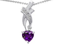Star K 925 Genuine Heart Amethyst Pendant Necklace