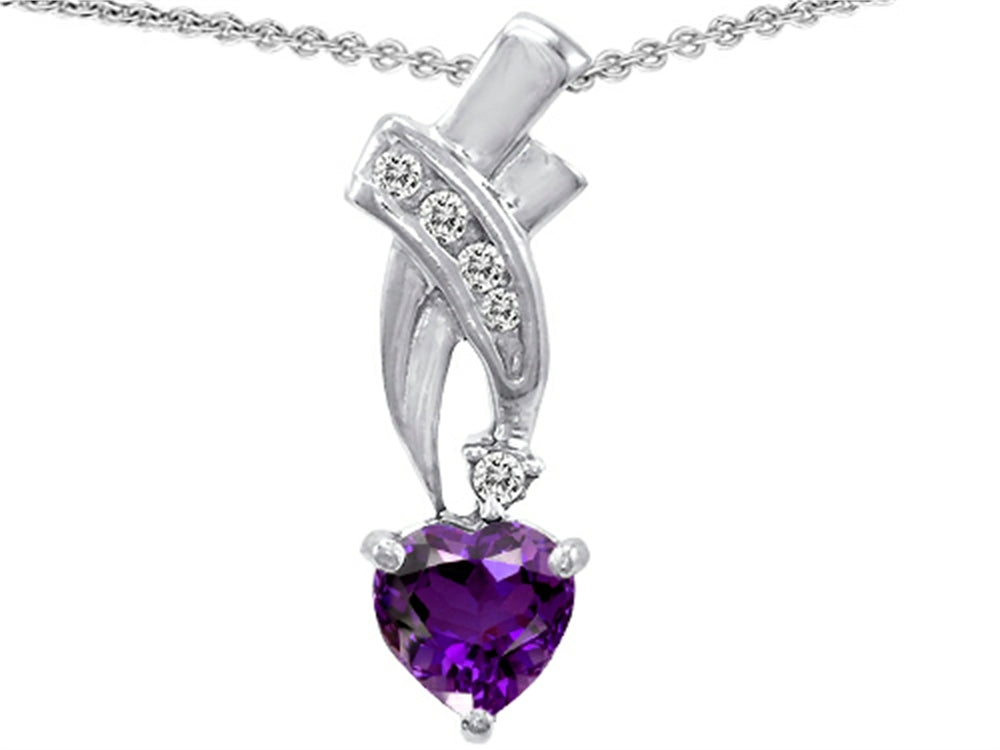 Star K 925 Genuine Heart Amethyst Pendant Necklace