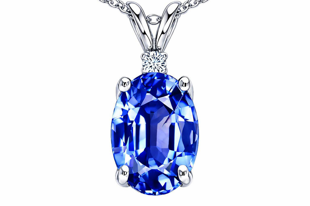 Star K Oval 8x6mm Genuine Tanzanite Pendant Necklace