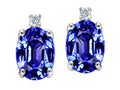 Tommaso Design Simulated Tanzanite and Genuine Diamonds Earrings