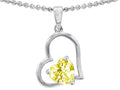Star K 7mm Heart Shape Lemon Quartz Pendant Necklace