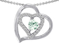 Star K Genuine Heart Shape Green Amethyst Pendant Necklace