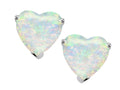 Tommaso Design 6mm Heart shape Genuine Opal Earrings Studs