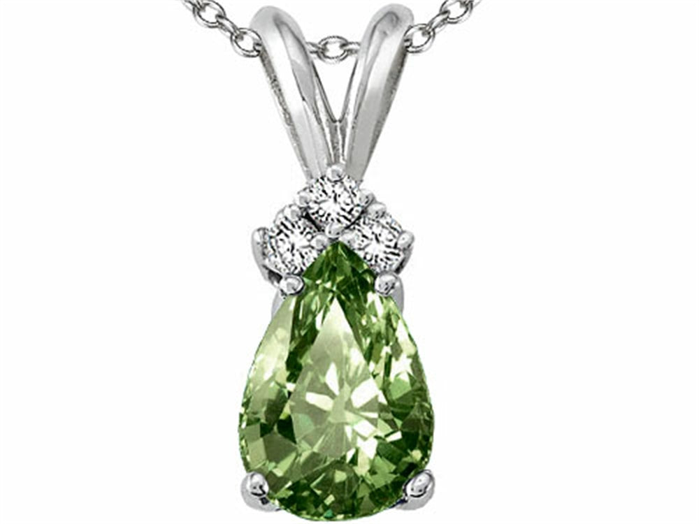 Tommaso Design Green Sapphire Pendant Necklace