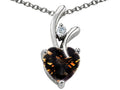 Star K Genuine Heart Shaped Smoky Quartz Pendant Necklace