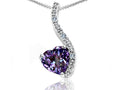 Tommaso Design Heart Shape 6mm Simulated Alexandrite Pendant Necklace