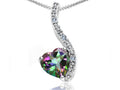 Tommaso Design Heart Shape 6mm Rainbow Mystic Topaz Pendant Necklace