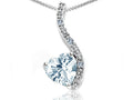 Tommaso Design Heart Shape 6mm Genuine Aquamarine Pendant Necklace