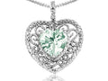 Tommaso Design Heart Shape 8mm Green Amethyst Pendant Necklace