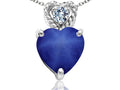 Tommaso Design 6mm Heart Shape Created Star Sapphire Pendant Necklace