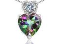 Tommaso Design 6mm Heart Shape Genuine Mystic Topaz Pendant Necklace