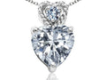 Tommaso Design 6mm Heart Shape Genuine White Topaz Pendant Necklace