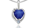 Tommaso Design Heart Shape Created Star Sapphire Pendant Necklace