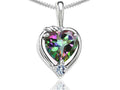 Tommaso Design Heart Shape Mystic Topaz Pendant Necklace