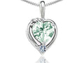 Tommaso Design Heart Shape Green Amethyst Pendant Necklace