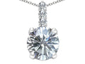 Tommaso Design Genuine Round White Topaz Pendant Necklace