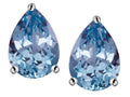 Star K Pear Shape 9x7mm Simulated Aquamarine Earrings Studs