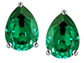 Star K Pear Shape 9x7mm Simulated Emerald Earrings Studs