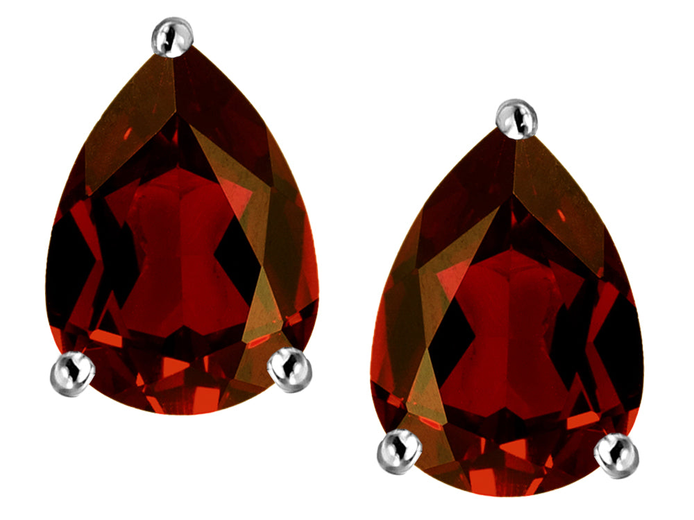 Star K Pear Shape 9x7mm Simulated Garnet Earrings Studs