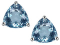 Star K Trillion 7mm Simulated Aquamarine Earrings Studs