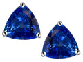 Star K Trillion 7mm Created Sapphire Earrings Studs