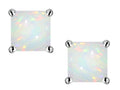 Star K Square 7mm Created Opal Earrings