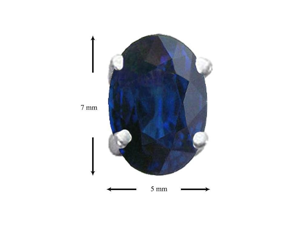 Tommaso Design Genuine Sapphire Oval Earrings Studs