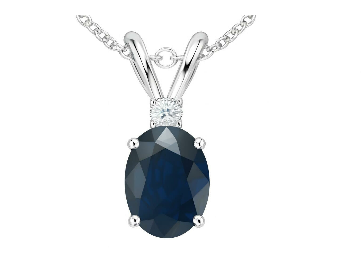 Star K Genuine Sapphire Pendant Necklace