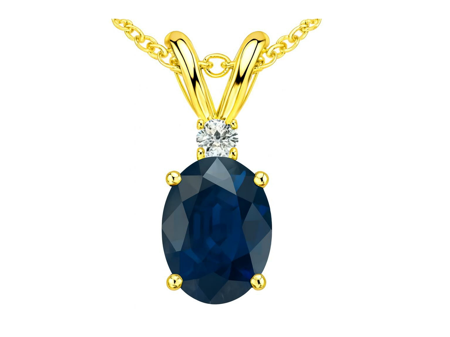 Star K Genuine Sapphire Pendant Necklace