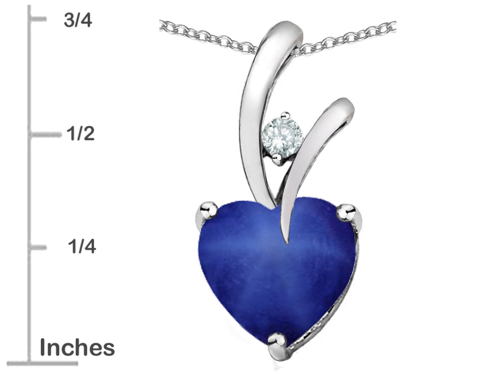 Star KHeart Shape 8mm Created Star Sapphire Endless Love Pendant Necklace