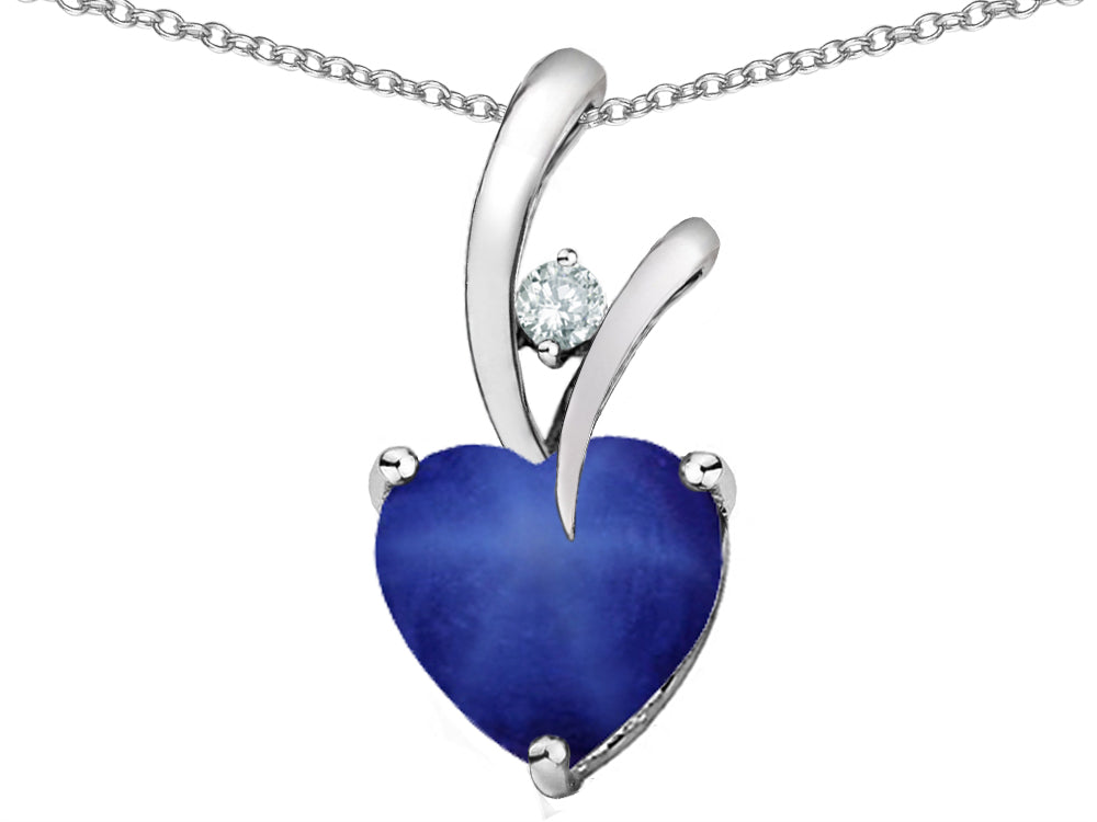 Star KHeart Shape 8mm Created Star Sapphire Endless Love Pendant Necklace