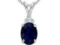 Tommaso Design Genuine Sapphire Pendant Necklace