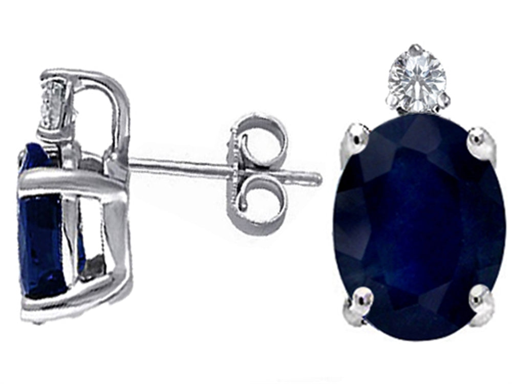 Tommaso Design Genuine Sapphire Earrings Studs