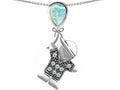 Star K Boy Holding a Balloon Mother October Birth Month Pear Shape Created Opal Pendant Necklace