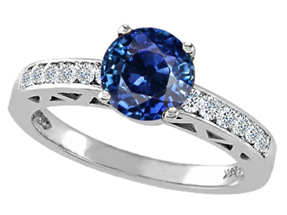 Tommaso Design Created Blue Sapphire Solitaire Engagement Ring