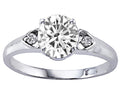Tommaso Design Genuine White Topaz set in Engagement Ring