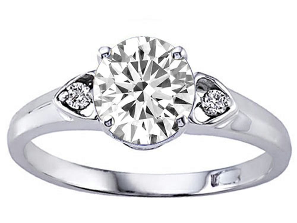Tommaso Design Genuine White Topaz set in Engagement Ring