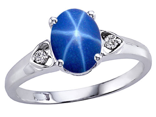 Tommaso Design Created Star Sapphire and Genuine Diamond Ring