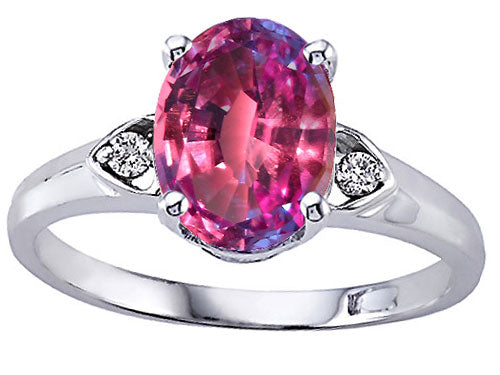 Tommaso Design Oval 9x7mm Simulated Alexandrite Ring
