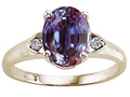 Tommaso Design Oval 9x7mm Simulated Alexandrite Ring