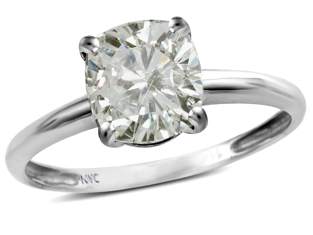 Original Star K White Topaz 7mm Cushion-Cut Solitaire Engagement Ring