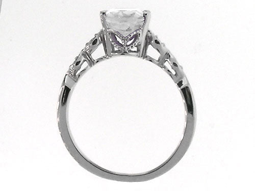 Tommaso Design 14 kt White Gold Round 7mm Genuine White Topaz s Solitaire Engagement Ring