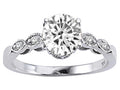 Tommaso Design 14 kt White Gold Round 7mm Genuine White Topaz s Solitaire Engagement Ring